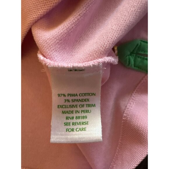 Lilly Pulitzer Chic Fit Polo Shirt Pink Pima Cotton Blend Size Medium - Picture 4 of 8